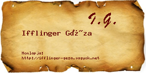 Ifflinger Géza névjegykártya